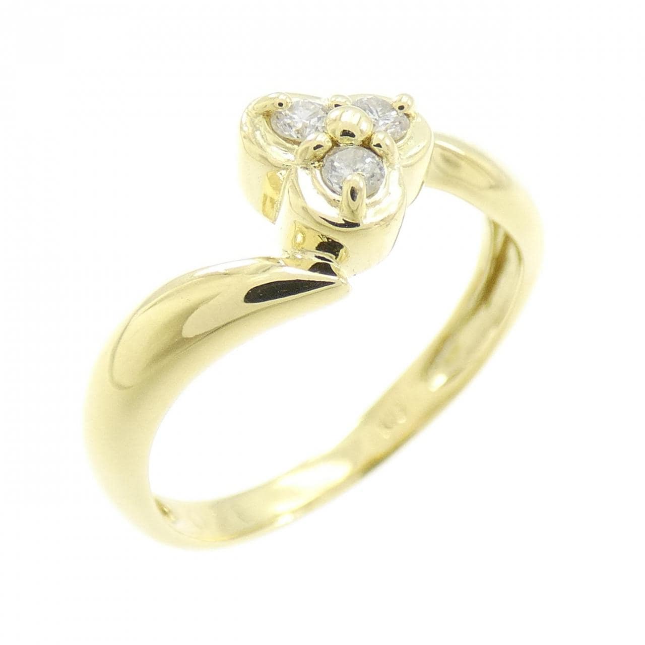 K18YG スリーストーン ダイヤモンド リング 0.08CT