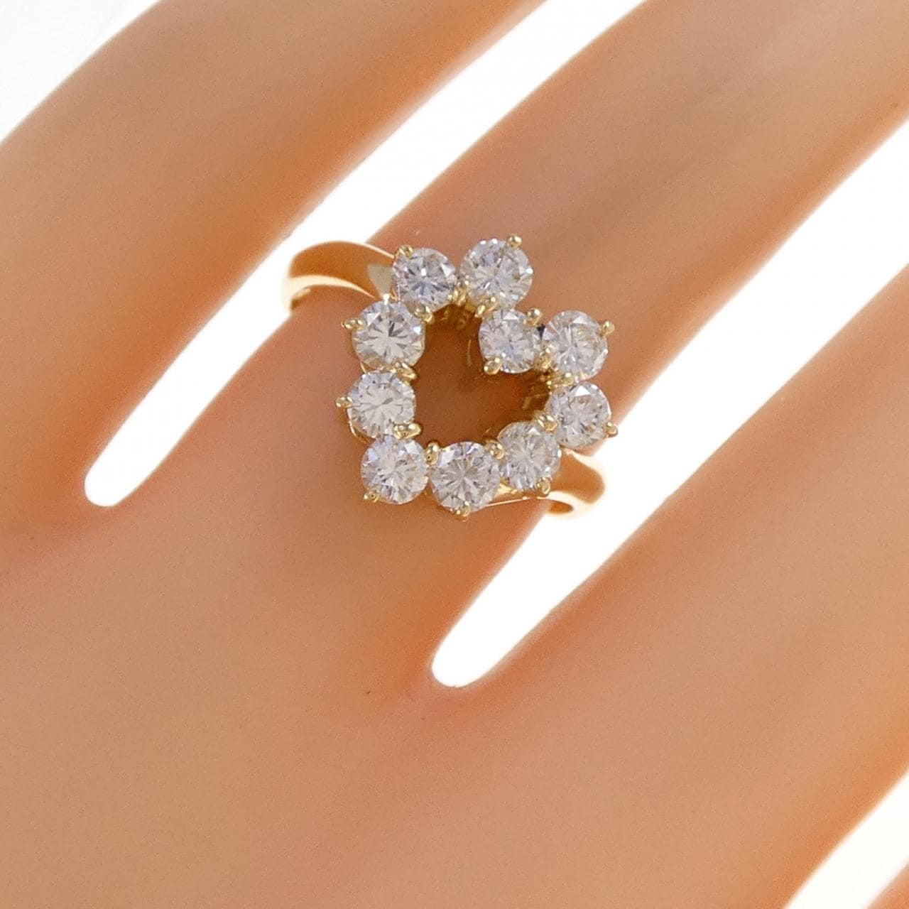 K18YG ハート ダイヤモンド リング 1.00CT
