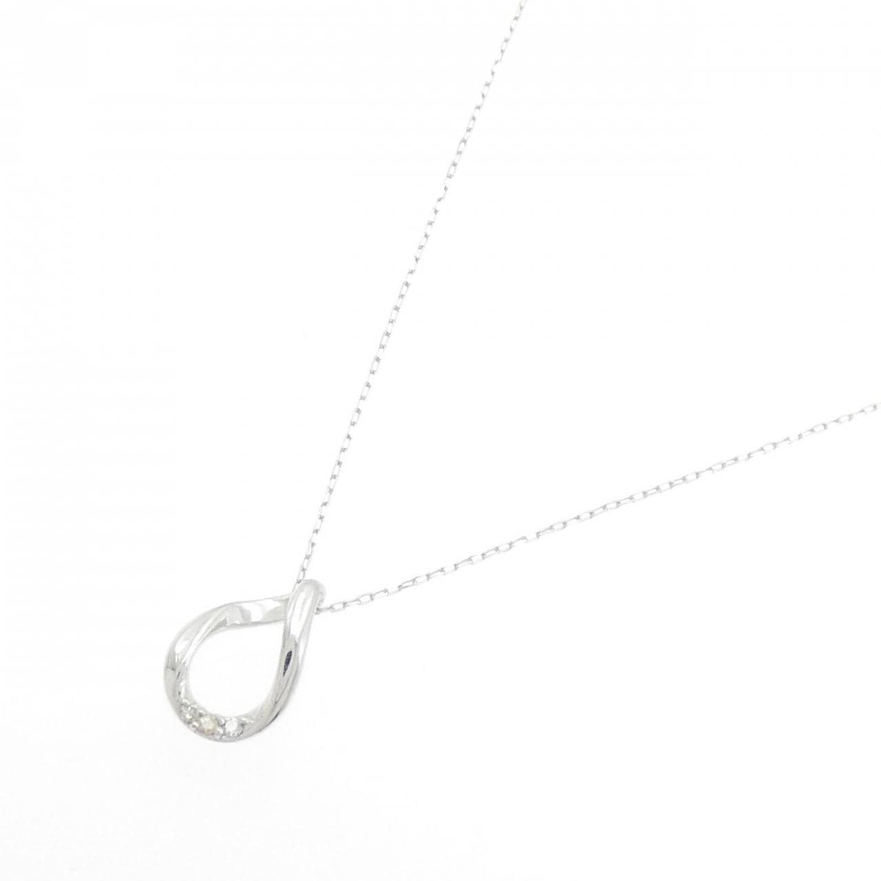 K18WG ダイヤモンド ネックレス 0.02CT