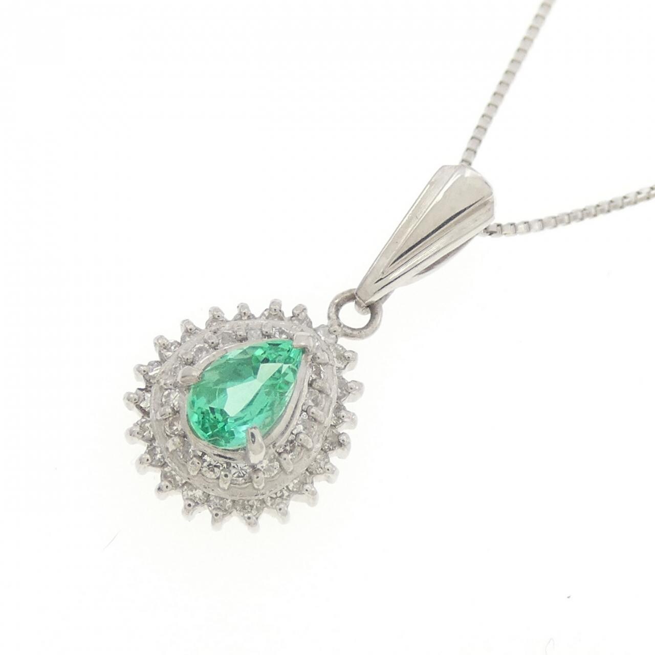 PT900/PT850 エメラルド ネックレス 0.26CT