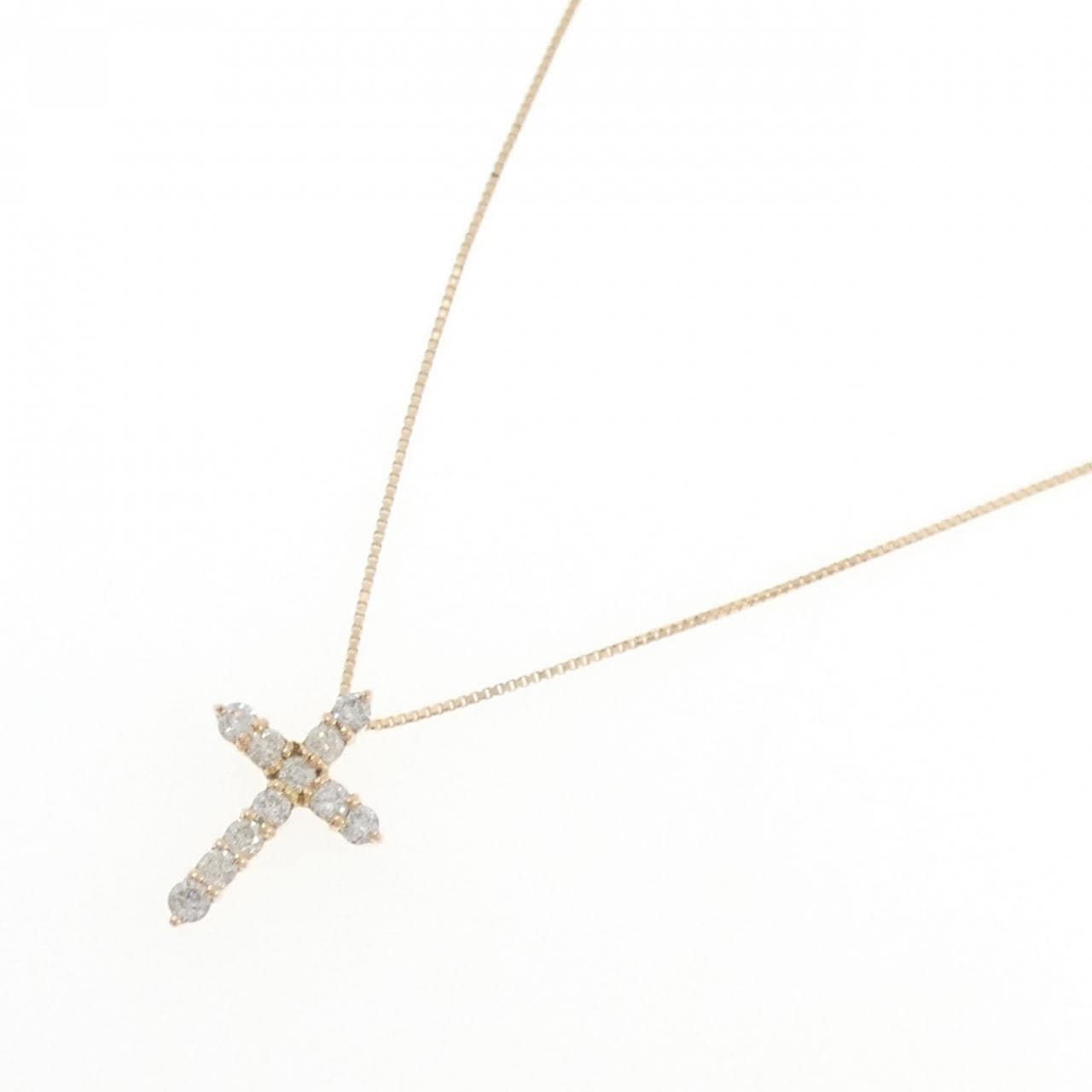 K18YG クロス ダイヤモンド ネックレス 0.50CT