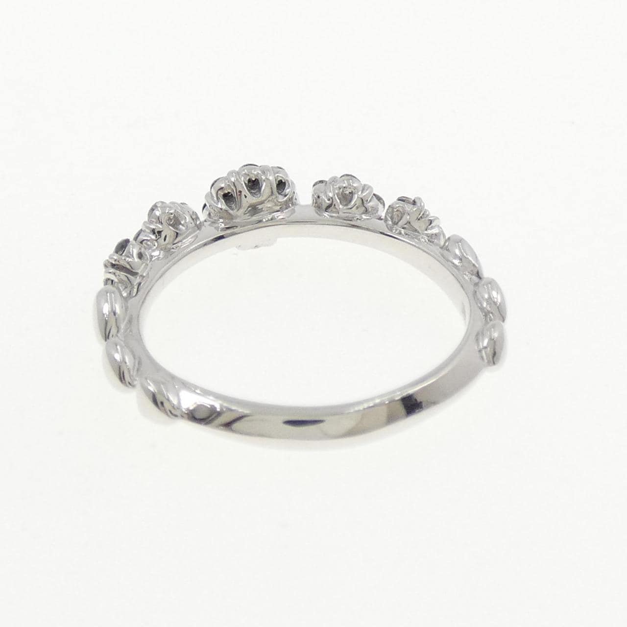 K18WG フラワー ダイヤモンド リング 0.48CT