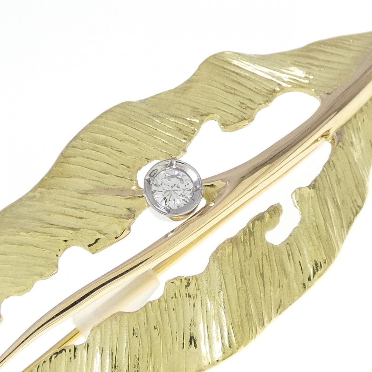 ギンザ タナカ リーフ ダイヤモンド ブローチ 0.10CT