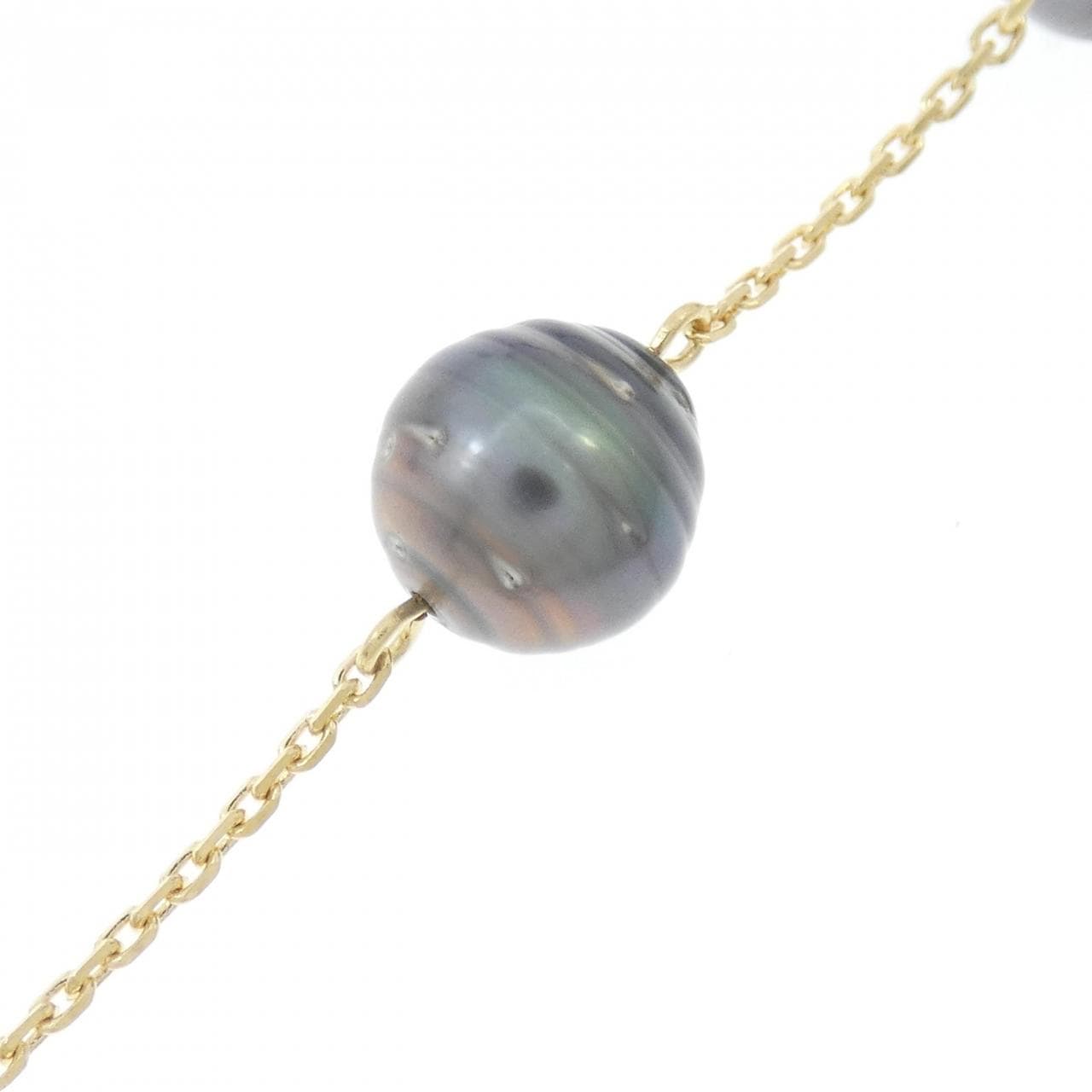 K18YG 黒蝶パール ネックレス