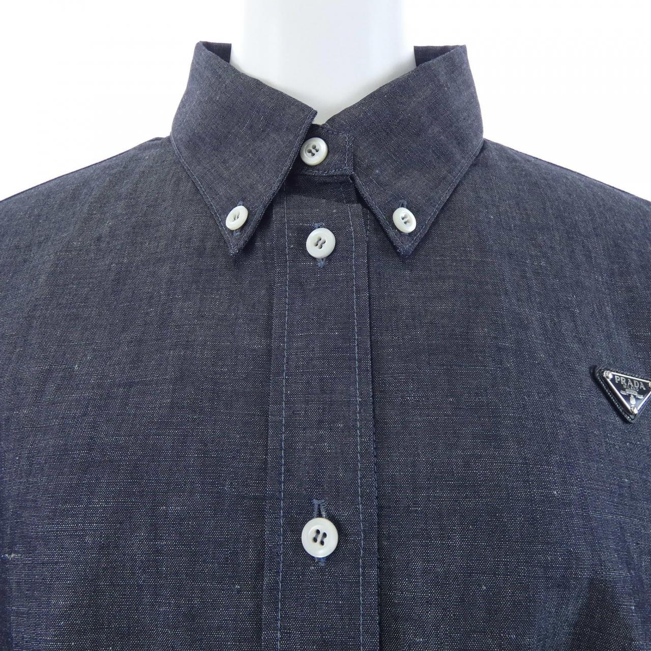 プラダ PRADA トライアングルロゴ 半袖 シャンブレー GFC062 SOOO 18KG S/Sシャツ