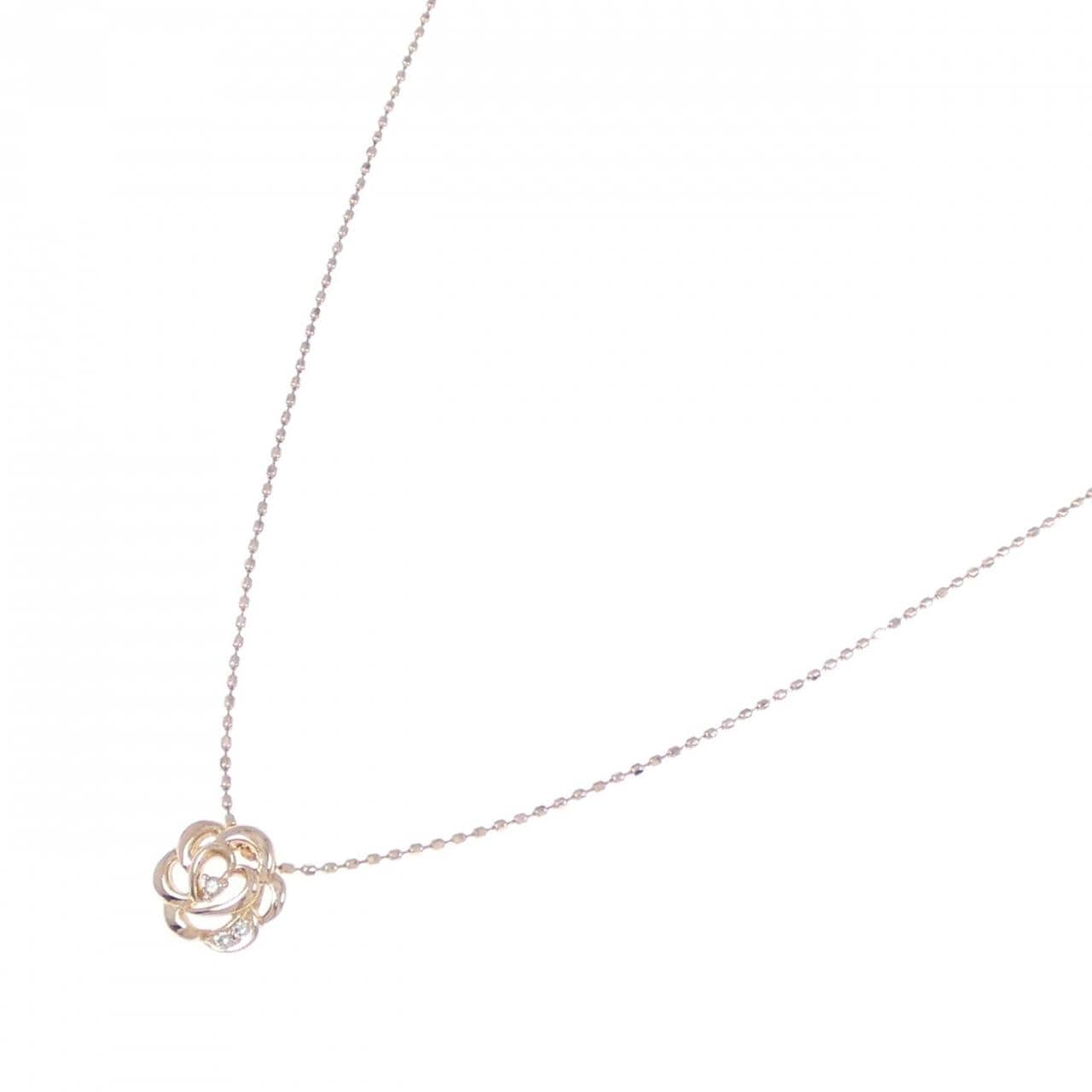 K10PG flower Diamond necklace 0.01CT