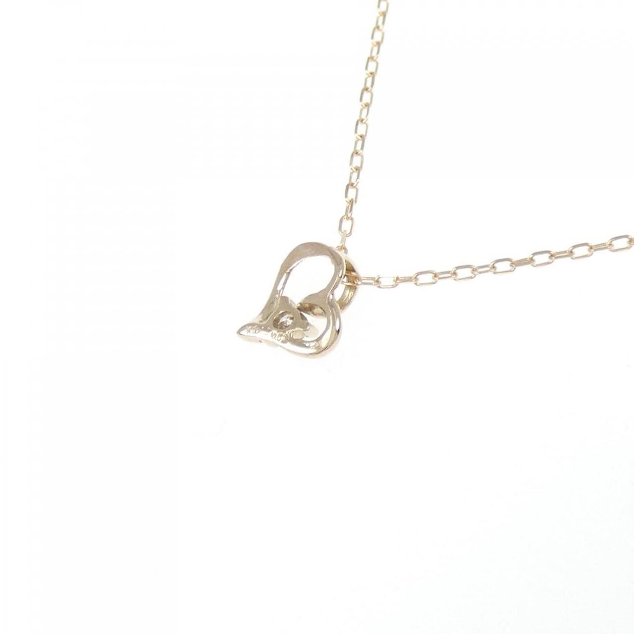 K18PG ハート ダイヤモンド ネックレス 0.02CT