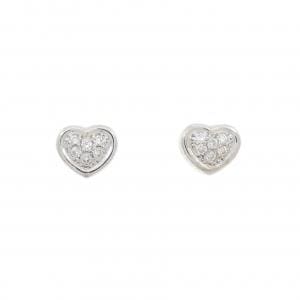 K18WG ハート ダイヤモンド ピアス 0.18CT