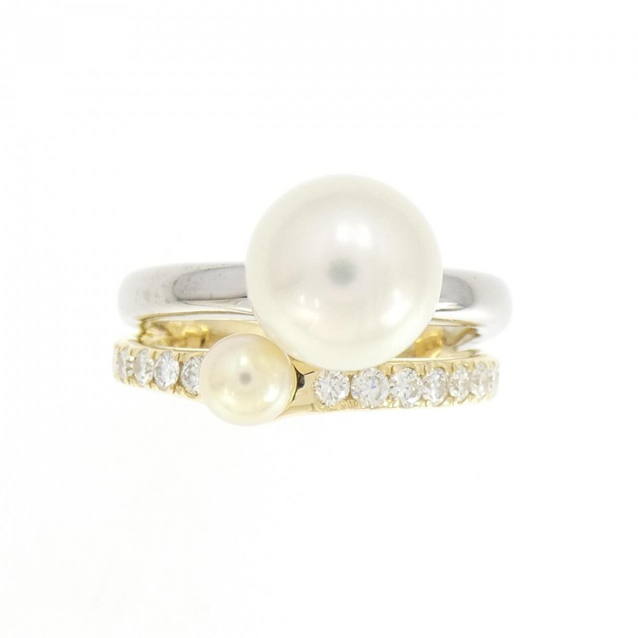 750YG/750WG Akoya pearl ring