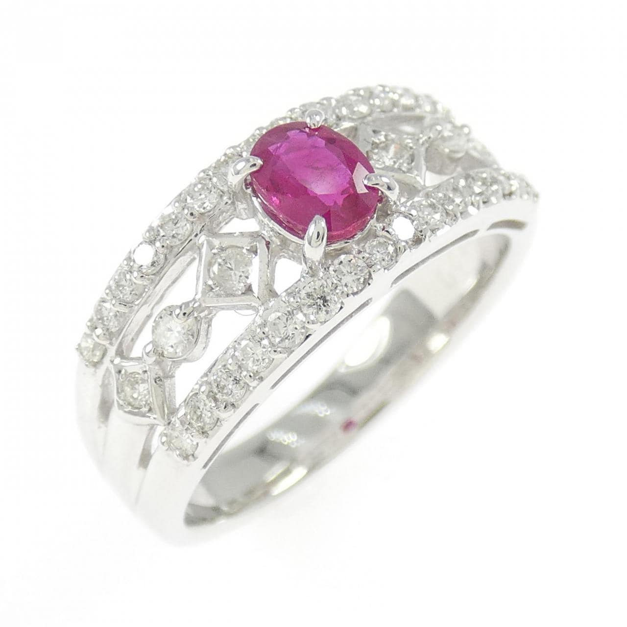 K18WG ルビー リング 0.388CT