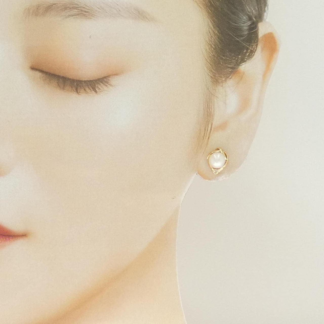 K18YG アコヤパール ピアス 6.4mm