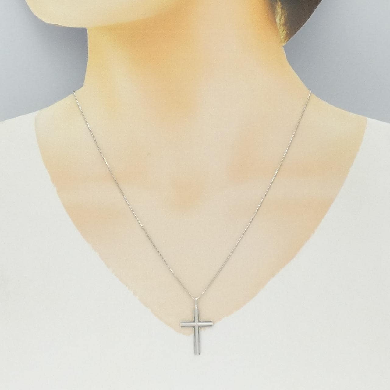 K18WG クロス ネックレス