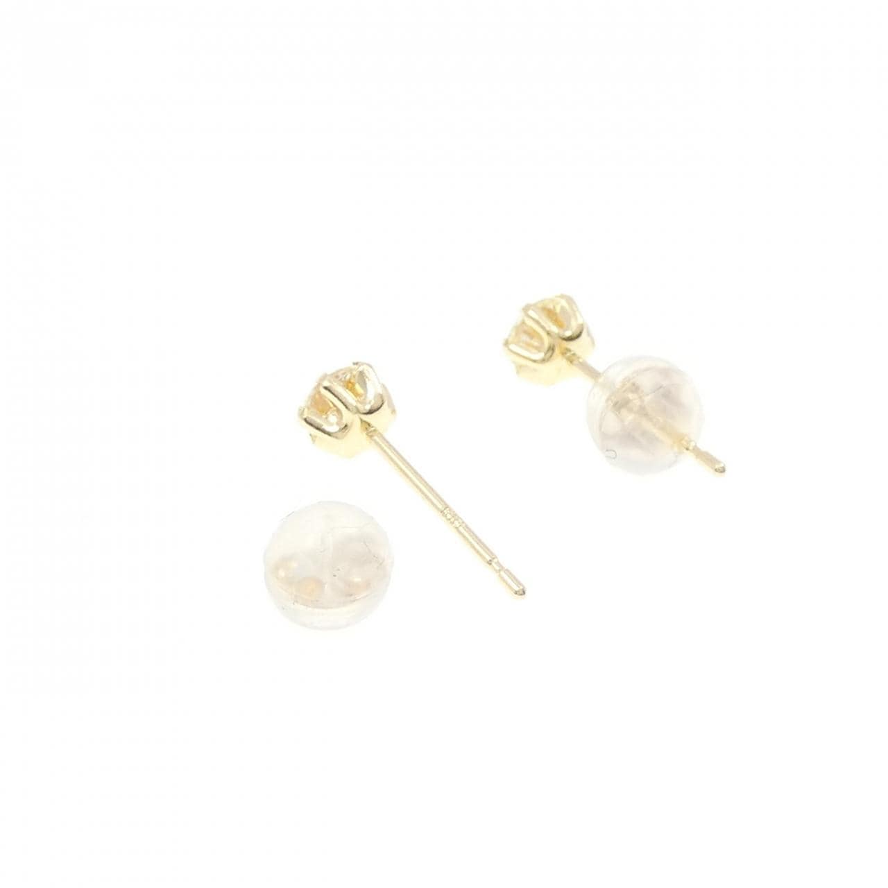 【新品】K18YG ソリティア ダイヤモンド ピアス 0.35CT