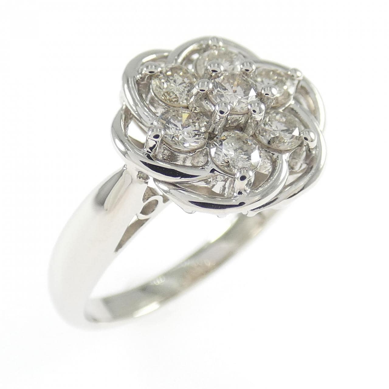 PT900 フラワー ダイヤモンド リング 0.50CT