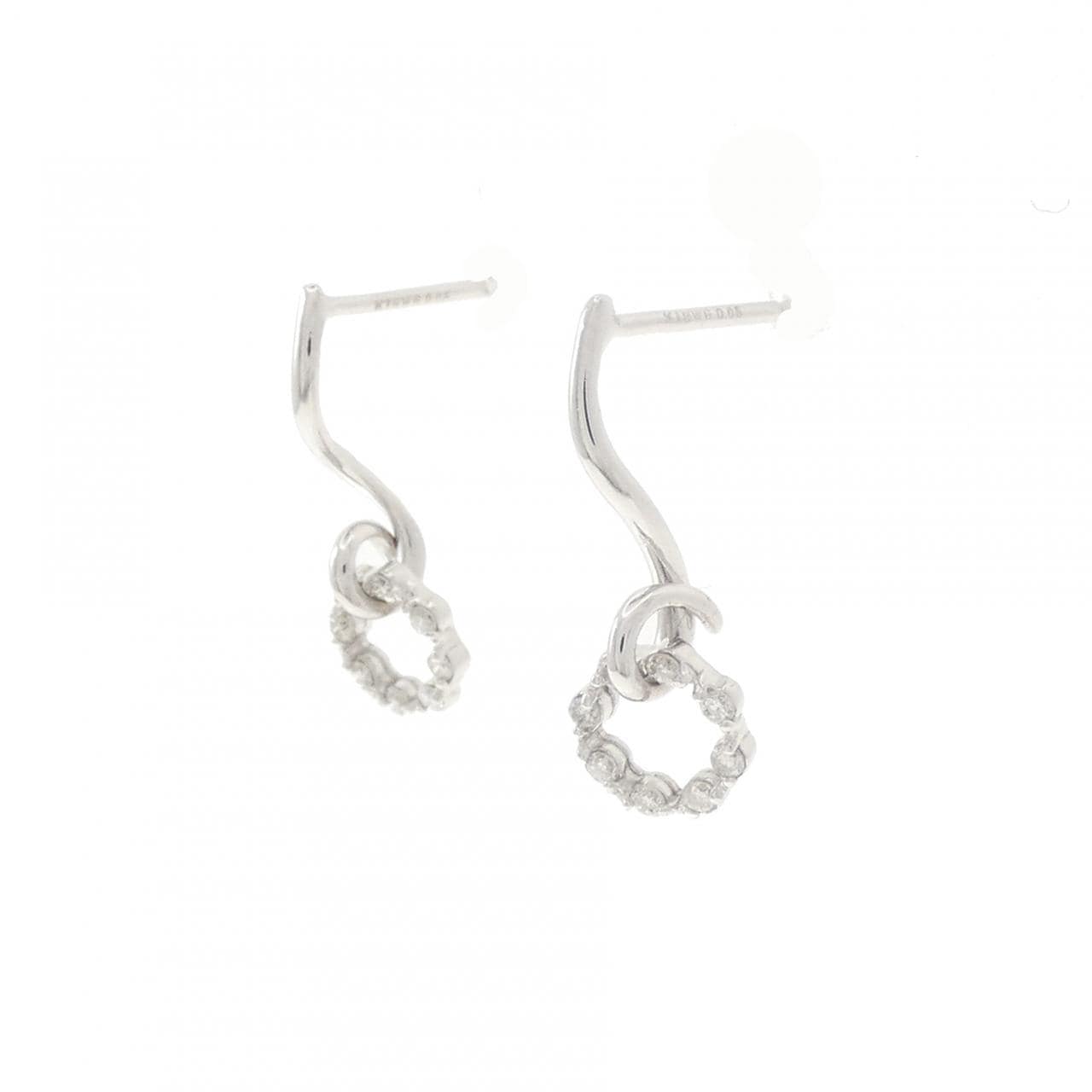 K18WG ダイヤモンド ピアス 0.10CT