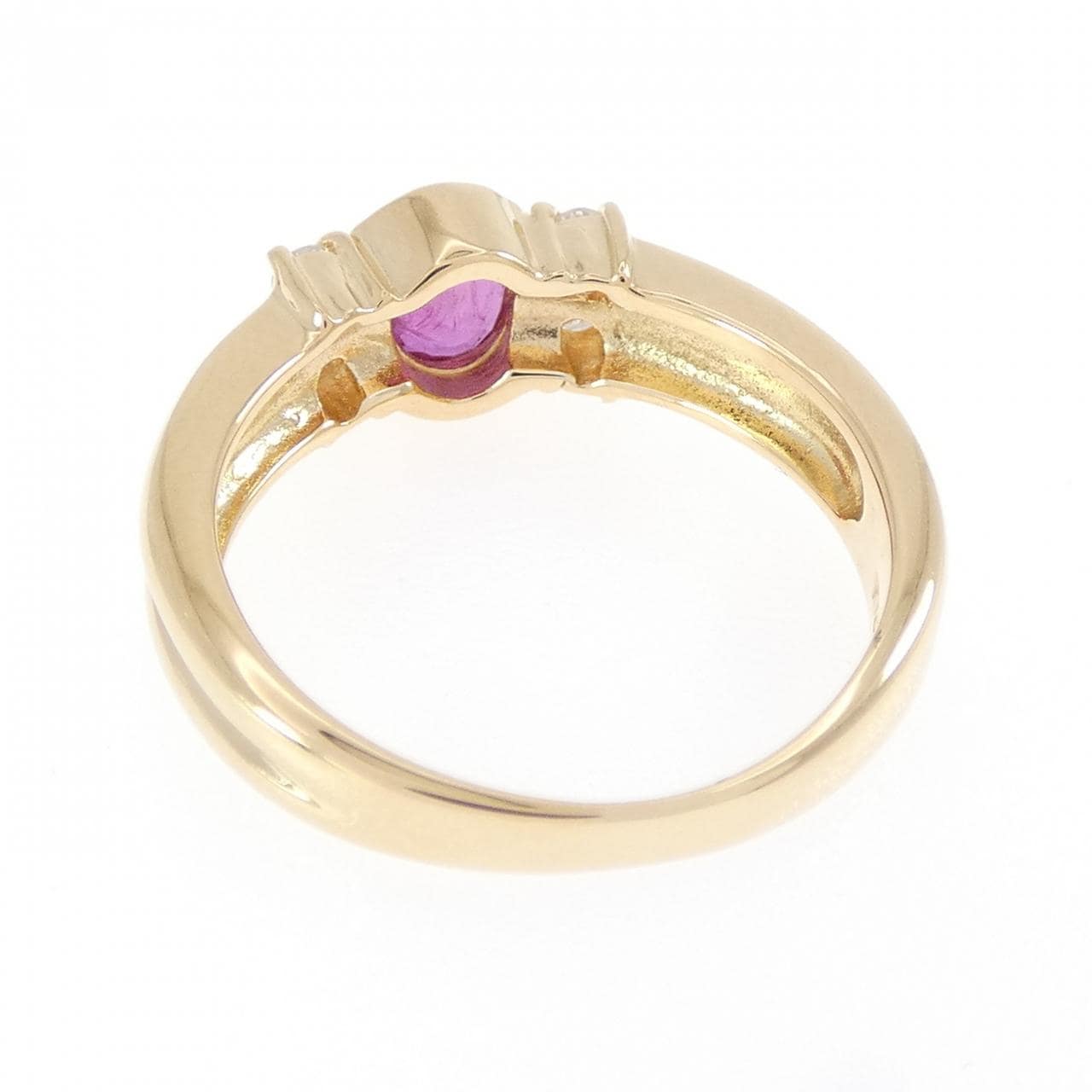 K18YG ルビー リング 0.40CT