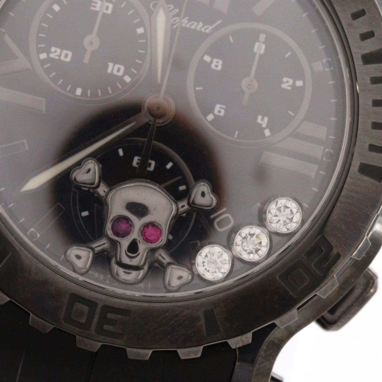 ショパール ハッピースポーツクロノグラフ PVD･3P&スカルモチーフ 288499-3017 SS クォーツ