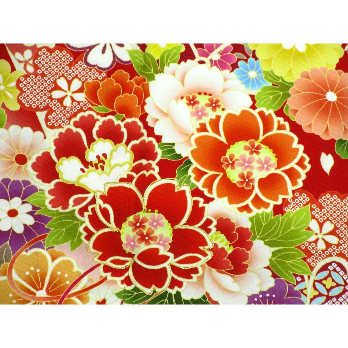 振袖　友禅加工刺繍入り　ボカシ染