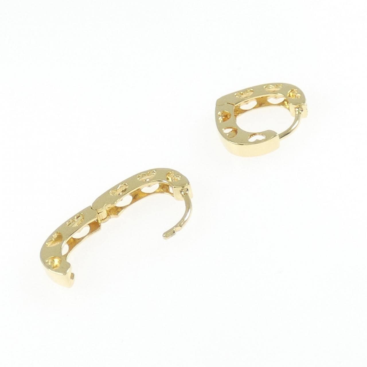 K18YG ハート ダイヤモンド ピアス 0.14CT