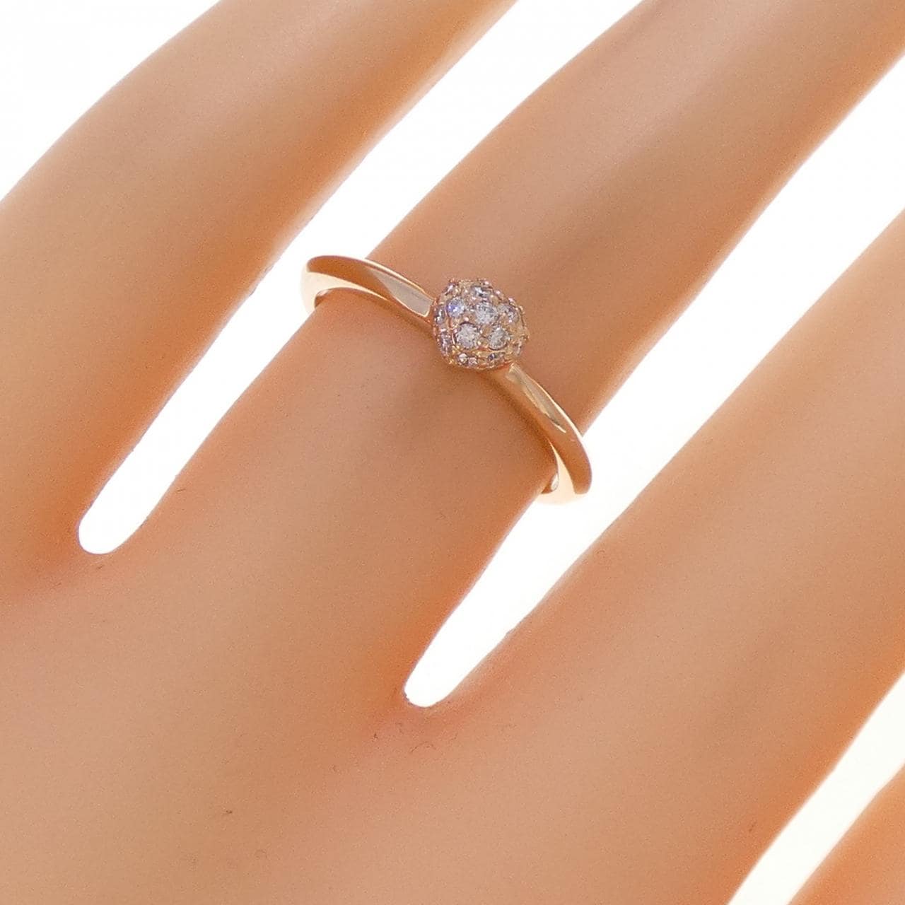 K18PG ハート ダイヤモンド リング 0.11CT