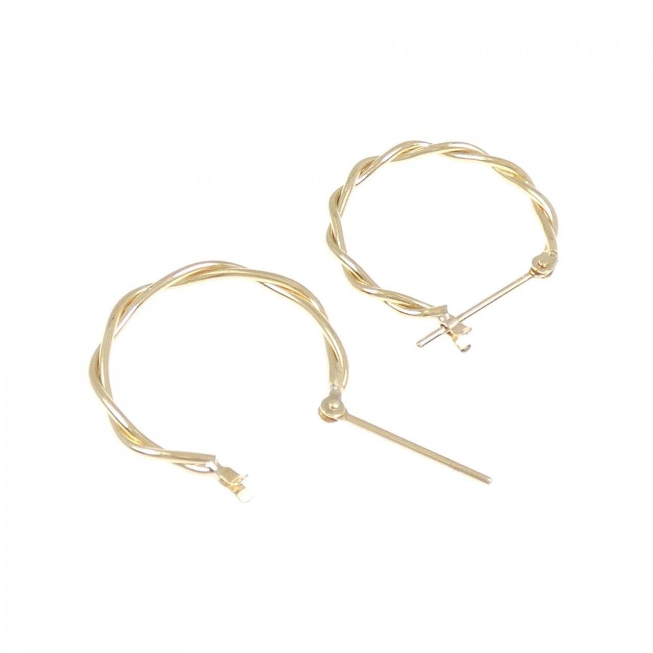 K18YG フープ ピアス