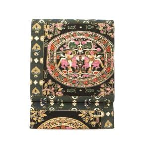 袋帯【白綾苑大庭】