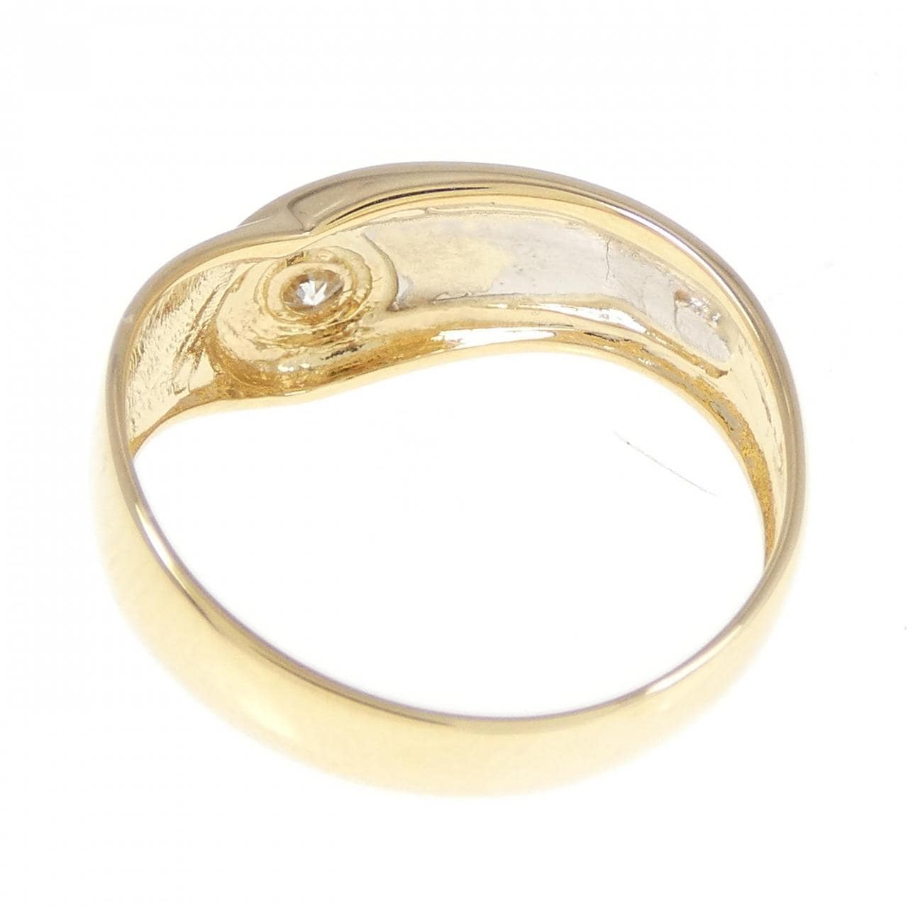 K18YG/PT ダイヤモンド リング 0.15CT