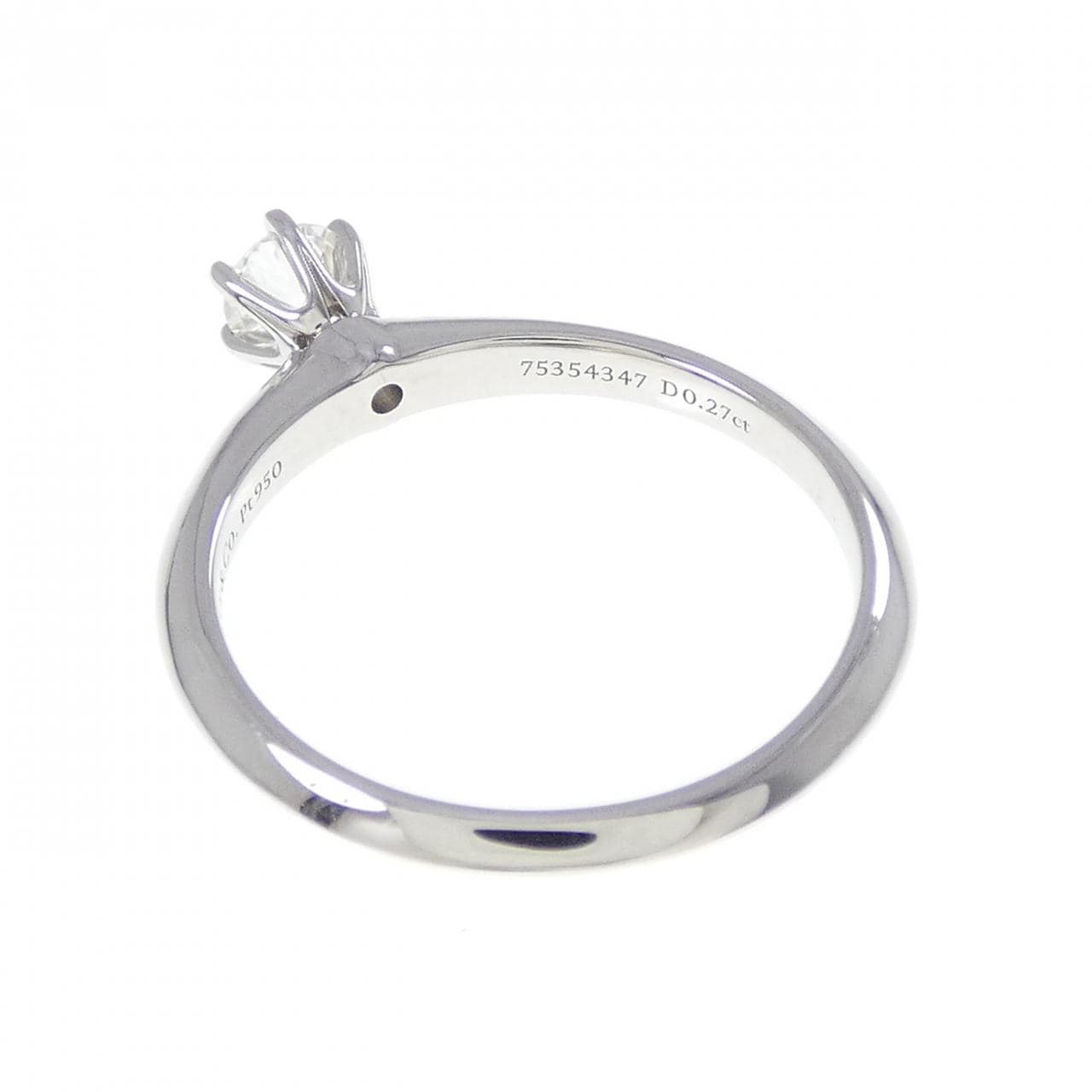 ティファニー クラシックソリティア リング 0.27CT H VS1 3EXT