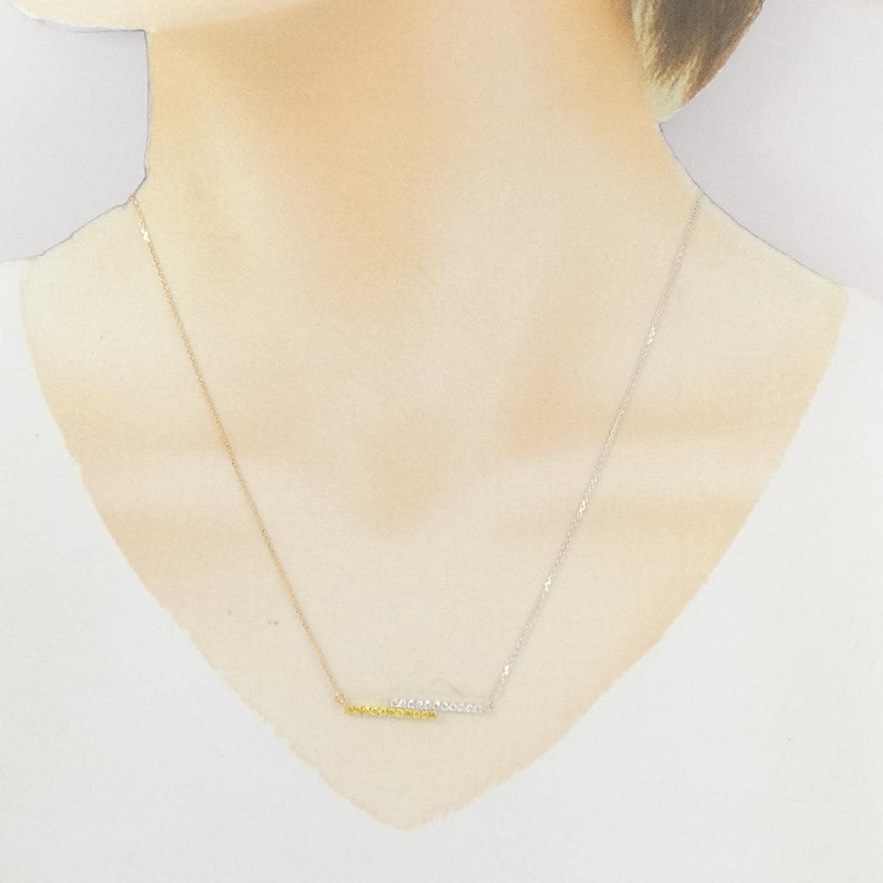 K18YG/K18WG ダイヤモンド ネックレス 0.15CT