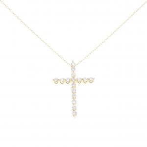 K18YG クロス ダイヤモンド ネックレス 1.00CT