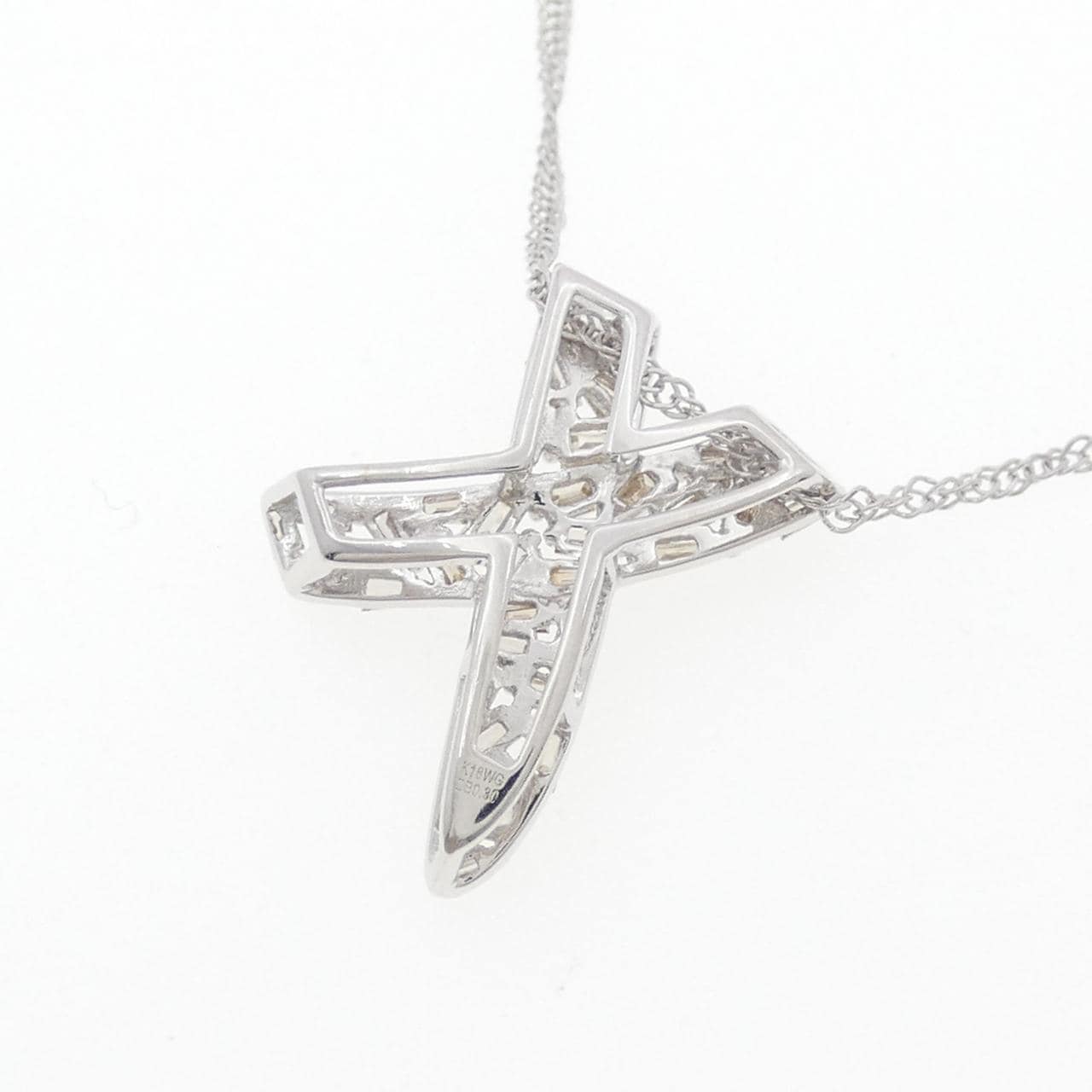 K18WG ダイヤモンド ネックレス 0.30CT