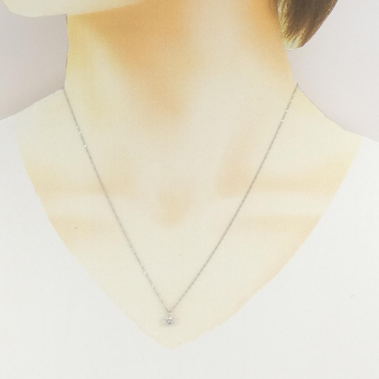 PT999/PT850 ソリティア ダイヤモンド ネックレス 0.4CT