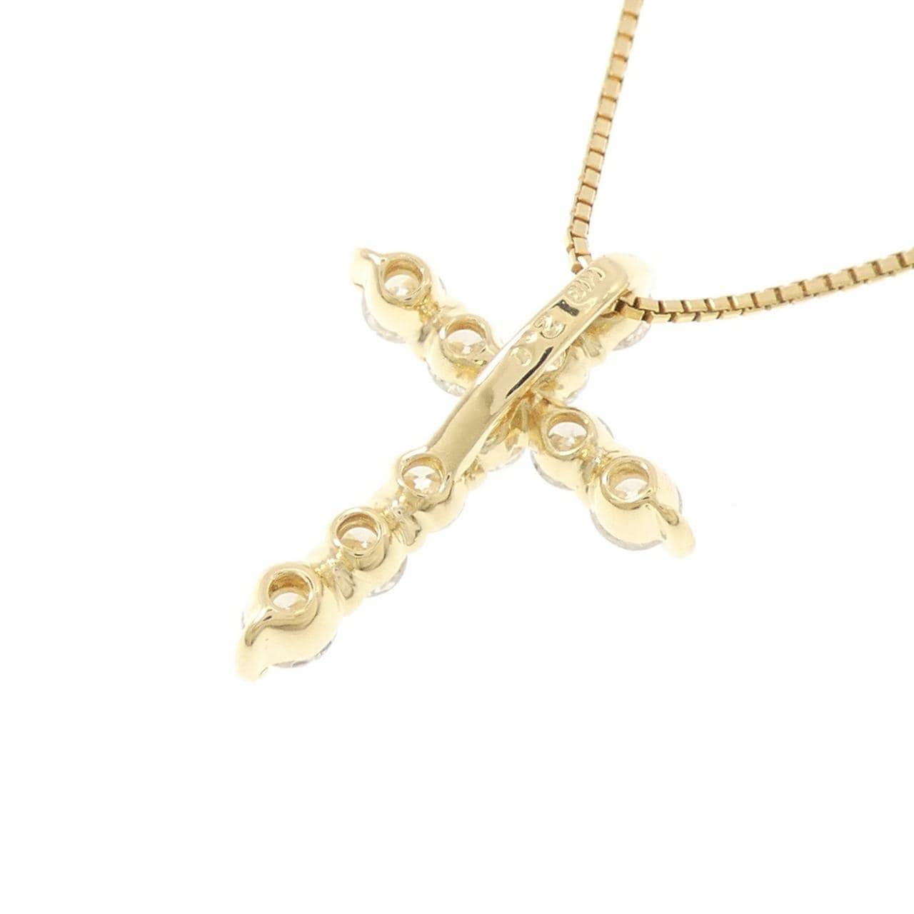 K18YG クロス ダイヤモンド ネックレス 2.0CT