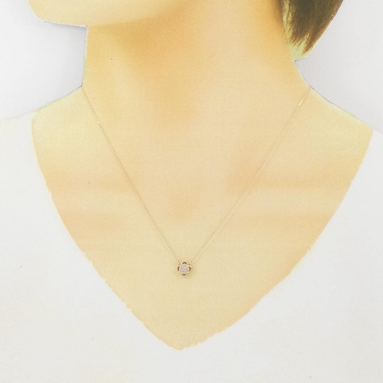 K18YG/K18PG 花形钻石项链 0.10CT