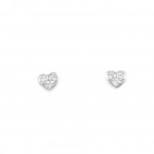 K18WG ハート ダイヤモンド ピアス 0.04CT