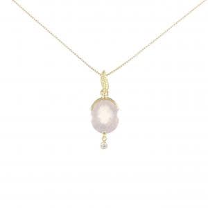 K18YG ローズクオーツ ネックレス 3.46CT