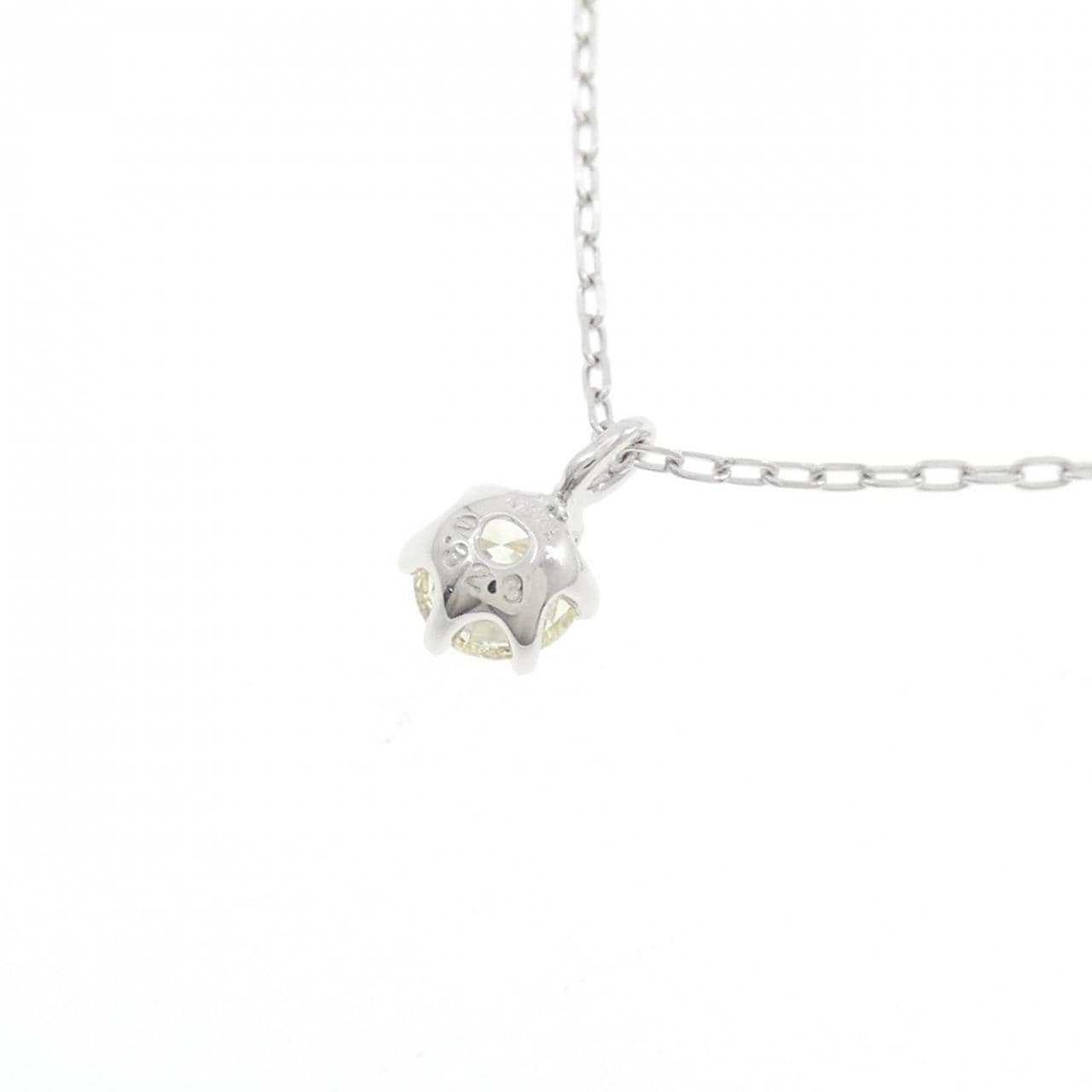 K18WG ソリティア ダイヤモンド ネックレス 0.323CT