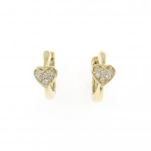 K18YG ハート ダイヤモンド ピアス 0.08CT