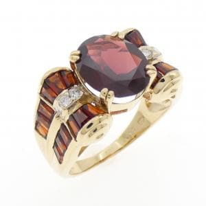 K18YG ガーネット リング 6.10CT