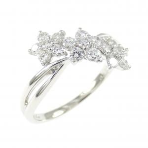 PT900 フラワー ダイヤモンド リング 0.43CT