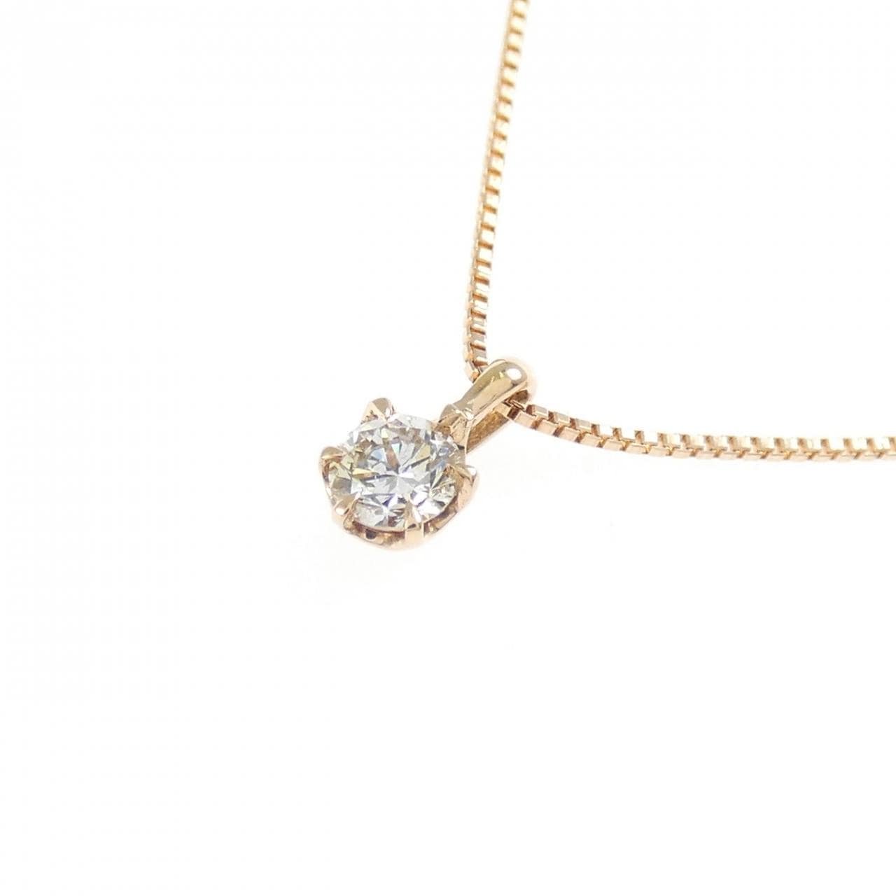 K18PG ソリティア ダイヤモンド ネックレス 0.10CT