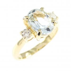 K18YG アクアマリン リング 1.12CT