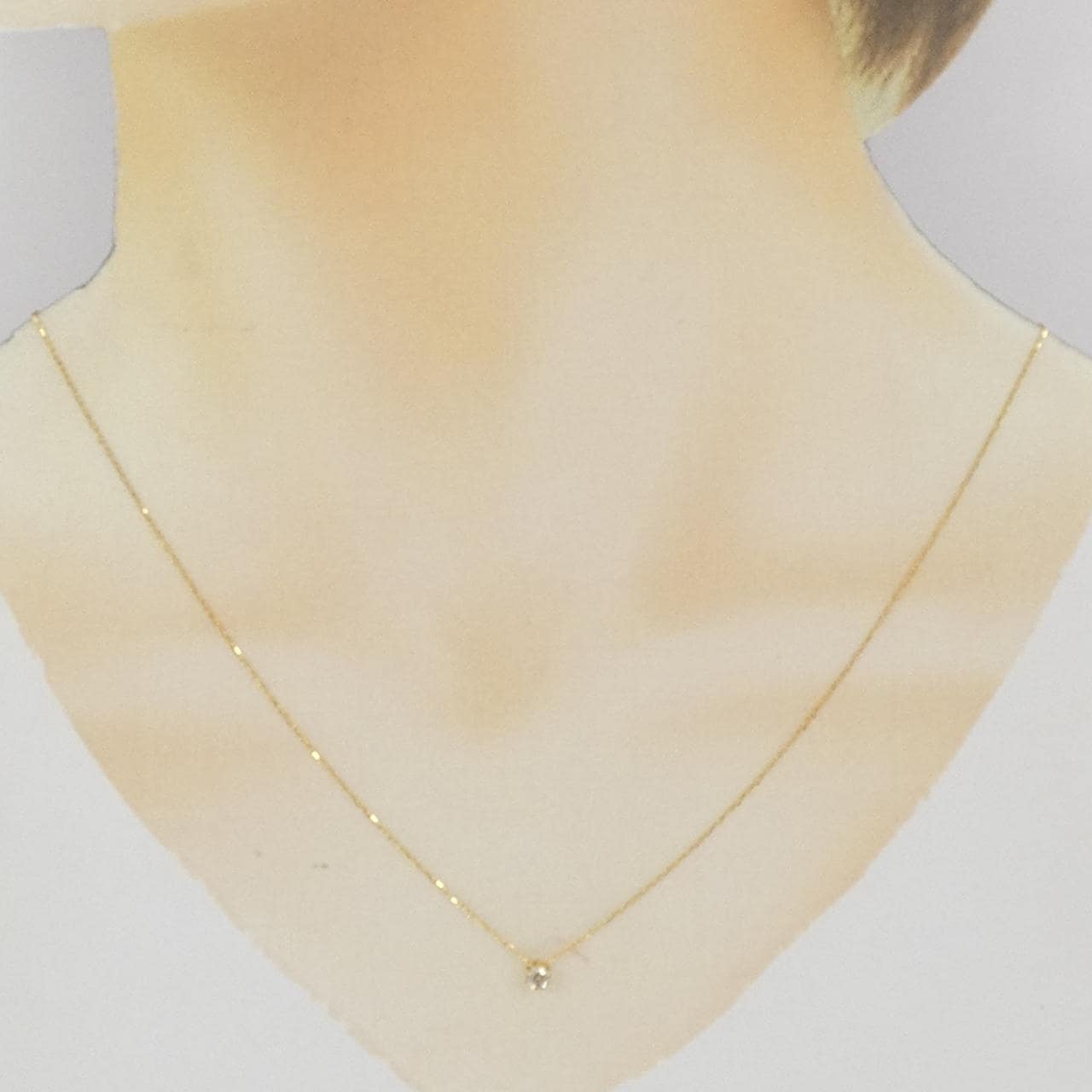 K18YG ソリティア ダイヤモンド ネックレス 0.16CT
