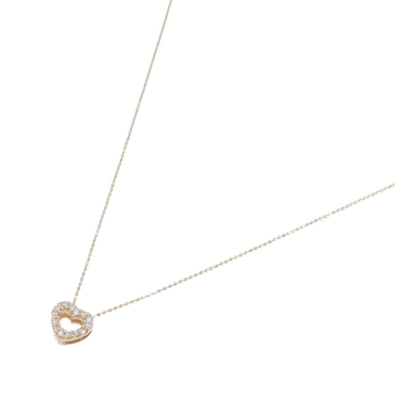 K18PG ハート ダイヤモンド ネックレス 0.09CT