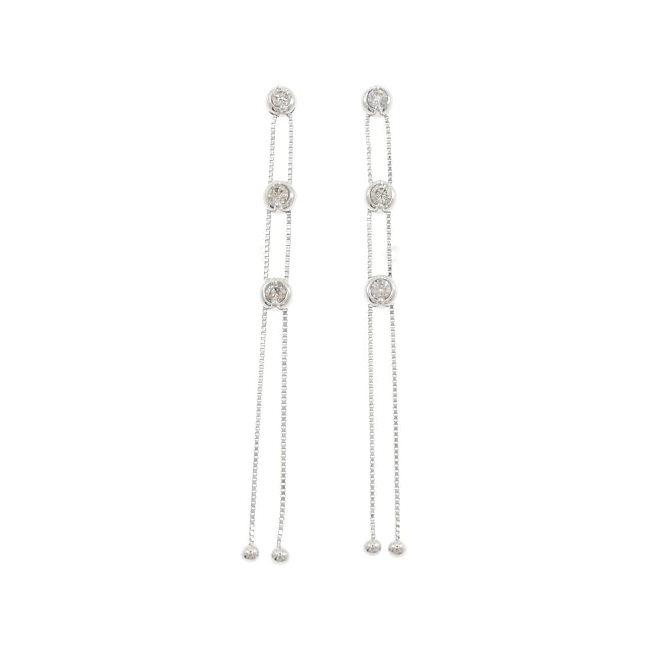 K18WG ダイヤモンド ピアス 0.60CT