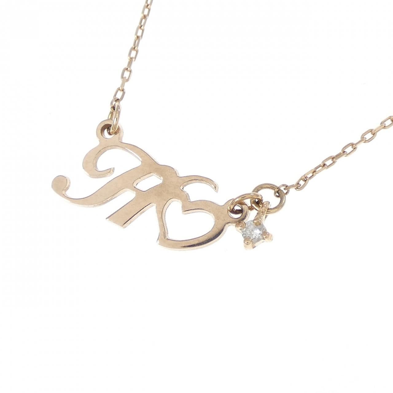 K10PG イニシャル ダイヤモンド ネックレス 0.01CT