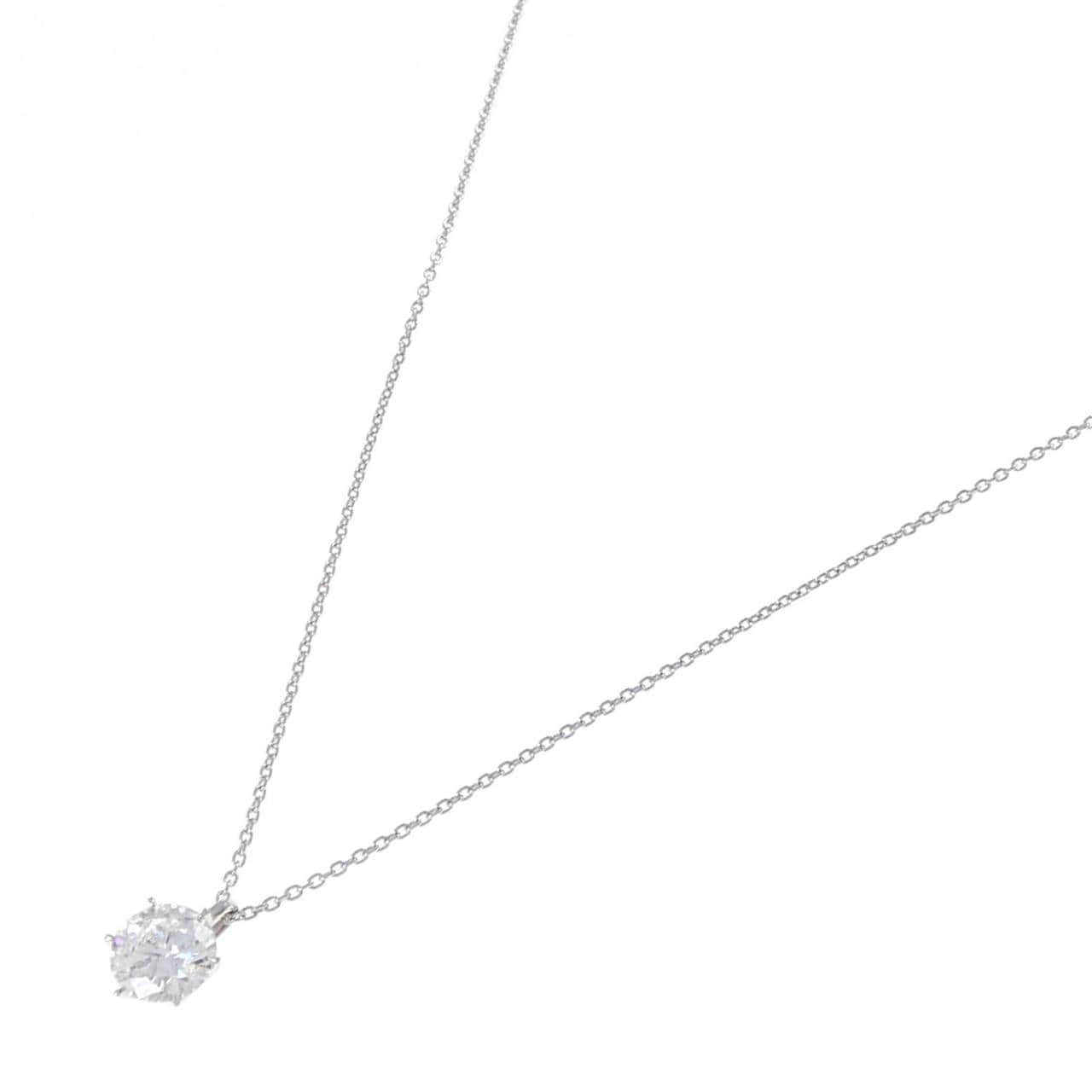 【再加工款】PT900/PT850单钻鑽石項鍊 1.041克拉 F色 I1淨度 良好