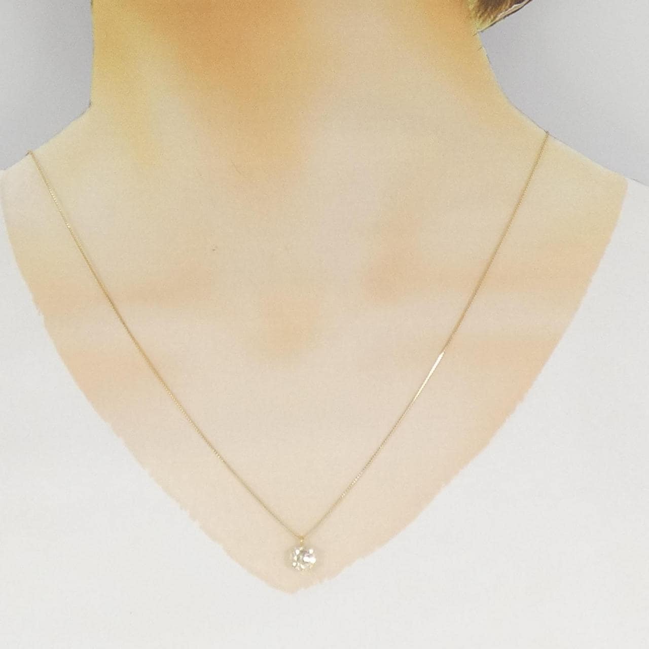 K18YG ソリティア ダイヤモンド ネックレス 1.078CT