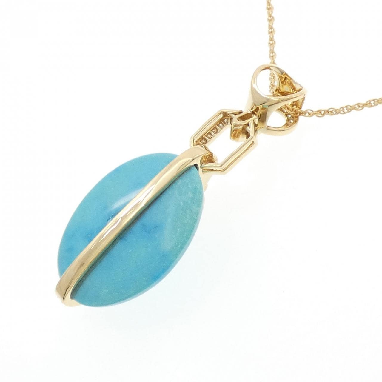 K18YG ターコイズ ネックレス 20.60CT