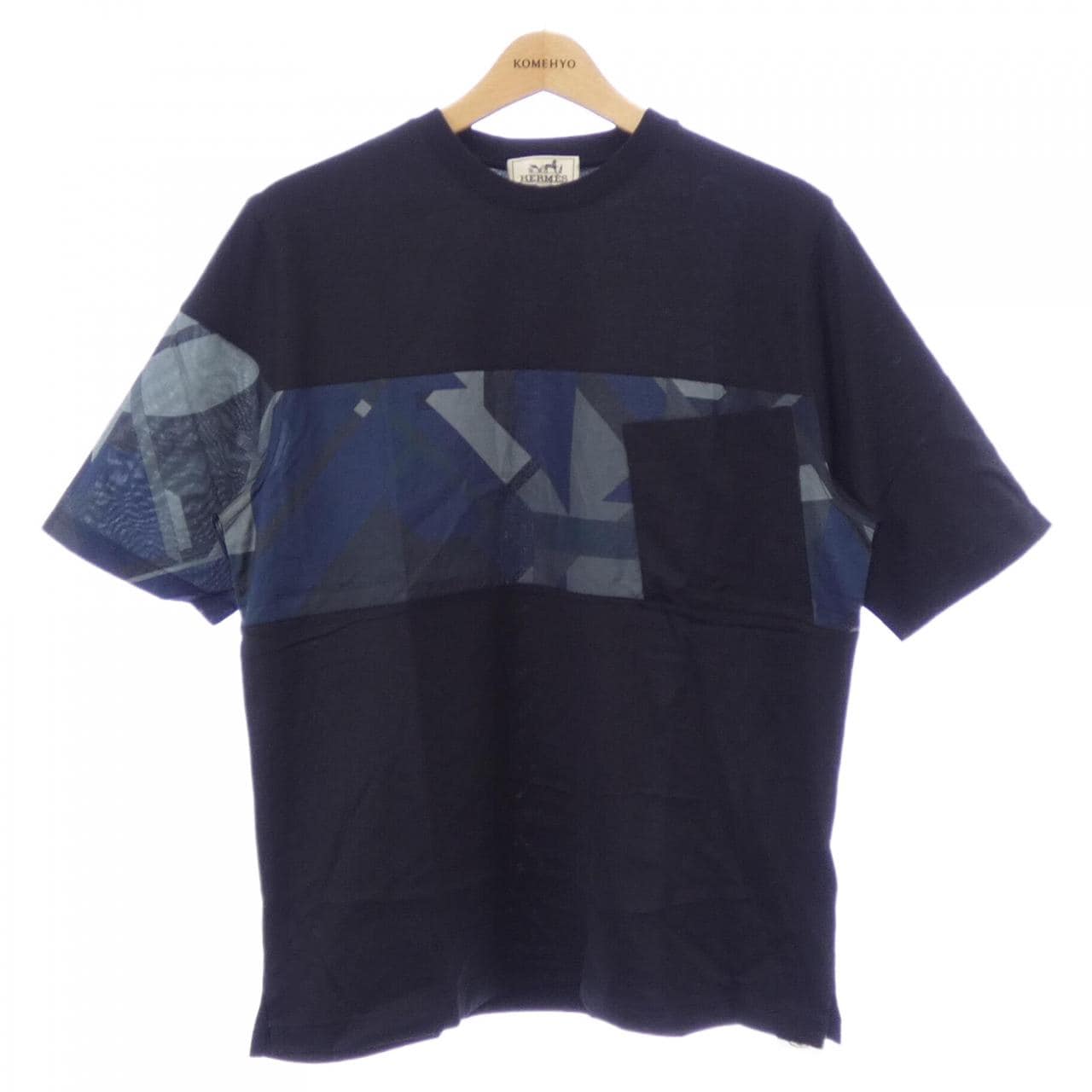 エルメス HERMES プリントストライプポケット *31-5758. Tシャツ